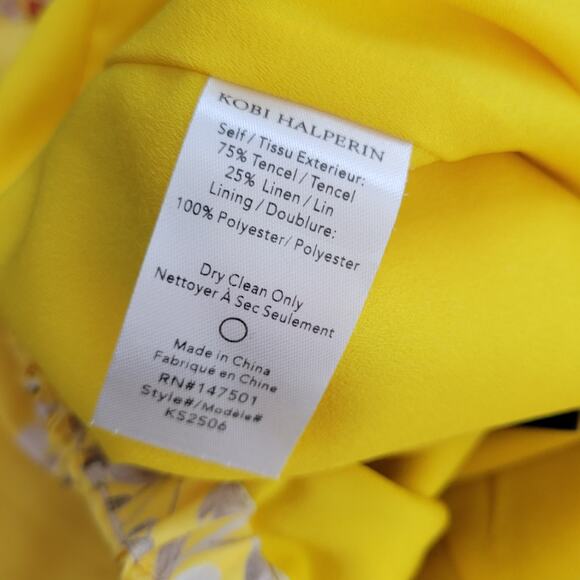 Kobi Halperin Yellow Floral Alix Ruffled Tie Waist Midi Wrap Skirt NEW Womens XL - Picture 11 of 11